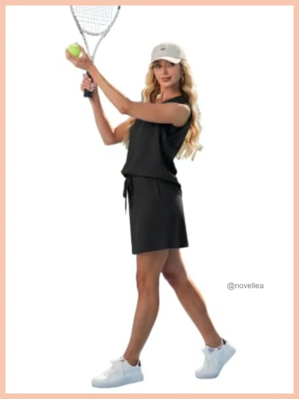 Women's 2-Piece Skort Set V-Neck Sleeveless Top Tennis Skirt with Pockets